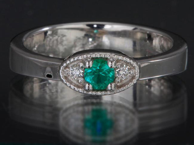 Classy 1 Birthstone Mothers Ring by Christopher Michael with Fine Cut Diamonds* - MothersFamilyRings.com
