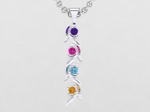 Christopher Michael Vine of Life Journey Pendant with 4 Natural Gemstones*