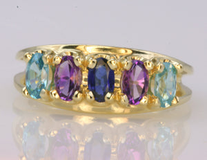 Six Stone Oval Mothers Ring* - MothersFamilyRings.com