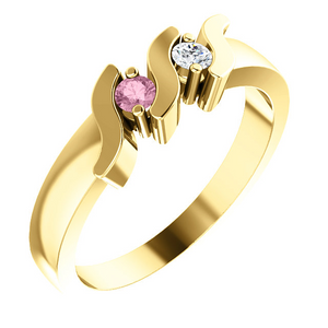 2 Stone S bar Mothers Ring* - MothersFamilyRings.com