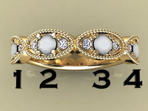 Classy 4 Birthstone Mothers Ring by Christopher Michael with Fine Cut Diamonds* - MothersFamilyRings.com