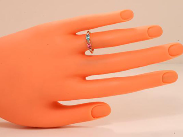 2 Birthstone Christopher Michael Designed Ring With Oval Birthstones Set East to West* - MothersFamilyRings.com