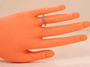 2 Birthstone Christopher Michael Designed Ring With Oval Birthstones Set East to West* - MothersFamilyRings.com