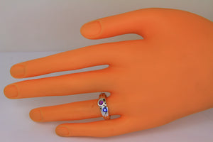 Larger Round Fine Natural Two Birthstone Mothers Ring* designed by Christopher Michael