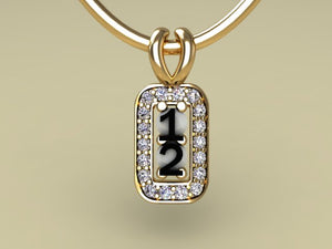 2 Birthstone Mothers Pendant with Diamonds Around by Christopher Michael* - MothersFamilyRings.com