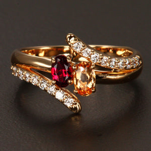 Two Oval Birthstone Mothers Ring with Fine Diamonds by Christoper Michael* - MothersFamilyRings.com