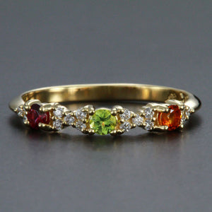 3 Birthstone Mothers Ring With .16 carats of Fine Diamonds by Christopher Michael* - MothersFamilyRings.com