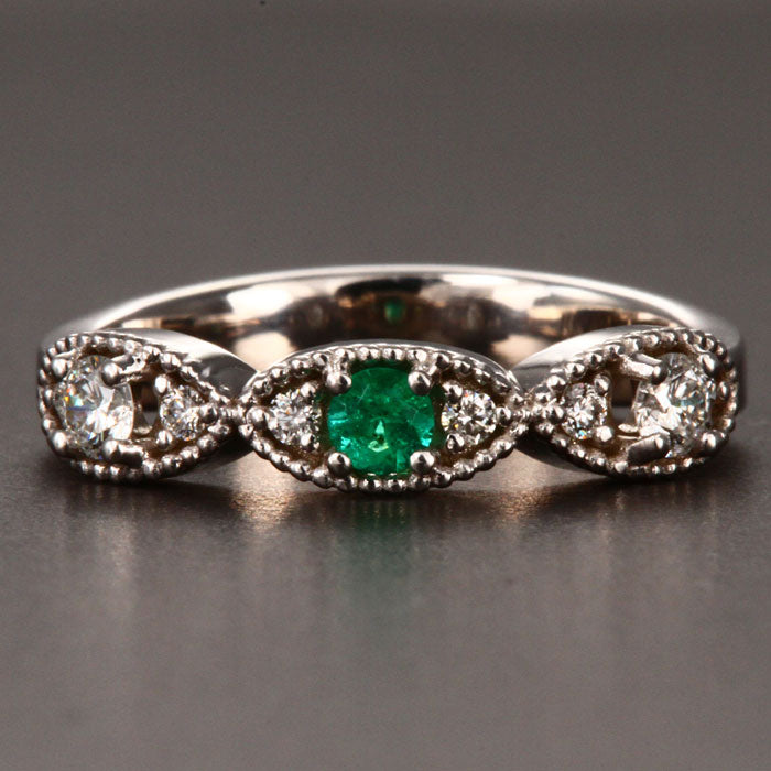 Classy 3 Birthstone Mothers Ring by Christopher Michael with Fine Cut Diamonds* - MothersFamilyRings.com