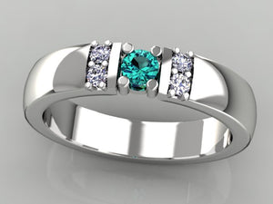 Our Most Popular Mothers ring with One Larger 3.5 mm Gems by Christopher Michael*
