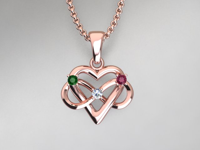 3 Stone Infinity Mother's Pendant* Christopher Michael Design