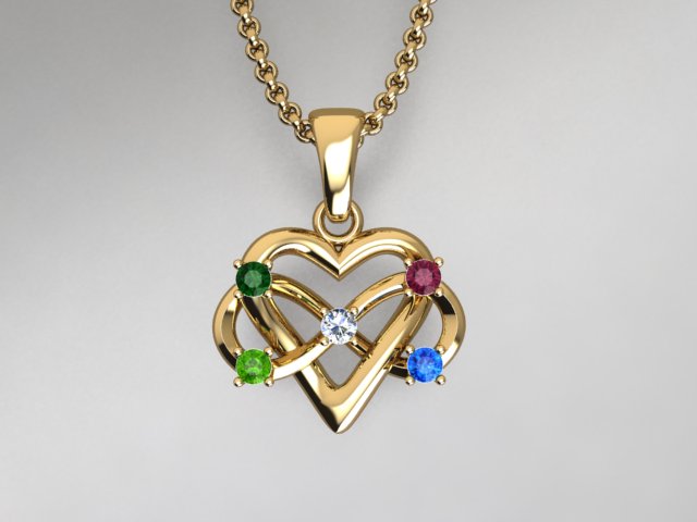 5 Stone Infinity Mother's Pendant* Christopher Michael Design