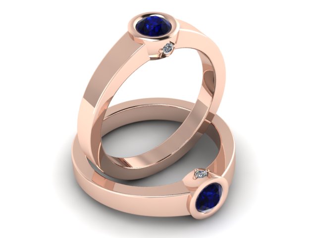 Christopher Michael Design with 1 Bezel Set Gemstones and Diamonds