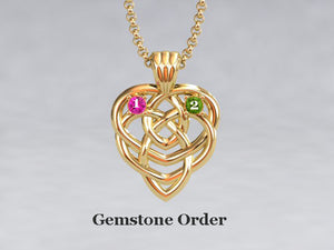 Celtic Mothers Birthstone Pendant 2 Stone*