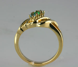 Wave Mothers Ring with Three Fine Natural Birthstones* - MothersFamilyRings.com