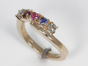 5 Stone Bypass Mothers Ring 3mm Birthstones* - MothersFamilyRings.com