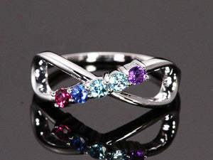 5 Stone Infinity Mothers Ring - mothers family rings