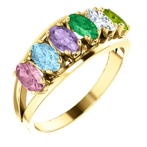 Six Stone Oval Mothers Ring* - MothersFamilyRings.com