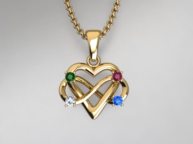 4 Stone Infinity Mother's Pendant* Christopher Michael Design