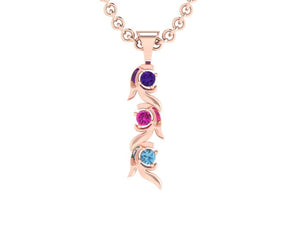 Christopher Michael Vine of Life Journey Pendant with 3 Natural Gemstones*