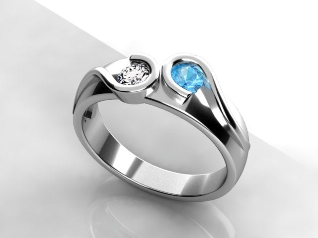 Larger Round Fine Natural Two Birthstone Mothers Ring* designed by Christopher Michael