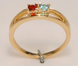 Two Birthstone Split Shank Mothers Ring* - MothersFamilyRings.com