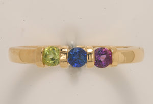 Three Birthstone Channel Set Mothers Ring* - MothersFamilyRings.com