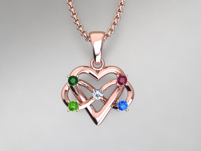 5 Stone Infinity Mother's Pendant* Christopher Michael Design