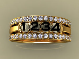 4 Birthstones Mothers Ring Flanked with Fine Diamond* Christopher Michael Design - MothersFamilyRings.com