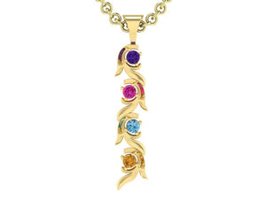 Christopher Michael Vine of Life Journey Pendant with 4 Natural Gemstones*