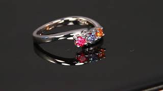 3 Stone Bypass Mothers Ring 3mm Birthstones* - MothersFamilyRings.com
