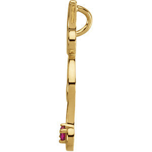 Flowing Drop Mother's Pendant with One Natural Birthstone*