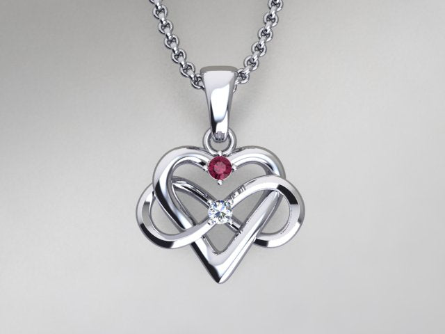 2 Stone Infinity Mother's Pendant* Christopher Michael Design