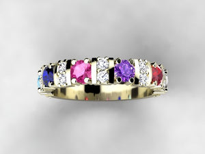Our Most Popular Mothers ring with Five Larger 3.5 mm Gems by Christopher Michael*