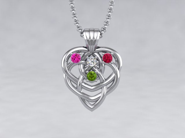 Celtic Mothers Birthstone Pendant 4 Stone* Christopher Michael Design