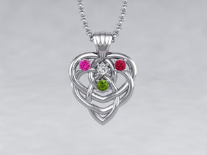 Celtic Mothers Birthstone Pendant 4 Stone* Christopher Michael Design