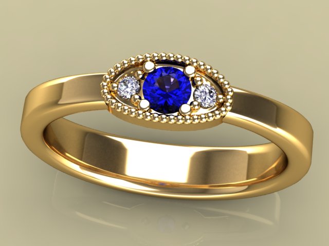 Classy 1 Birthstone Mothers Ring by Christopher Michael with Fine Cut Diamonds* - MothersFamilyRings.com
