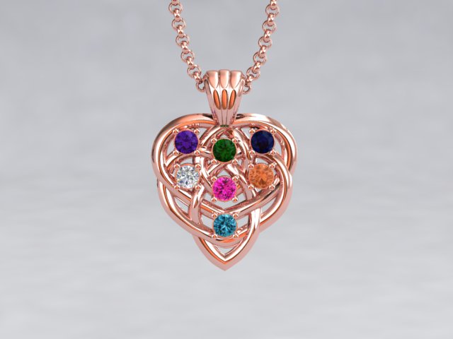 Celtic Mothers Birthstone Pendant 7 Stone* Christopher Michael Design