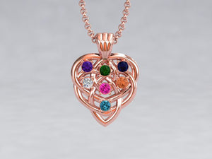 Celtic Mothers Birthstone Pendant 7 Stone* Christopher Michael Design