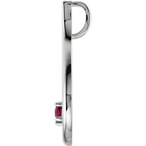 Teardrop Mothers Pendant with 1 Natural Gemstones*