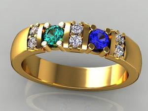 Our Most Popular Mothers ring with Two Larger 3.5 mm Gems by Christopher Michael*