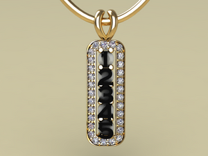 5 Birthstone Mothers Pendant with Diamonds Around by Christopher Michael* - MothersFamilyRings.com