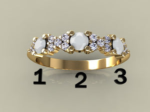 3 Birthstone Mothers Ring With .16 carats of Fine Diamonds by Christopher Michael* - MothersFamilyRings.com