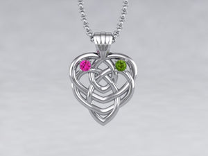 Celtic Mothers Birthstone Pendant 2 Stone*