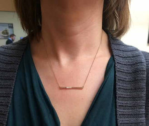 Bar Necklace for Mom 3 Stone*