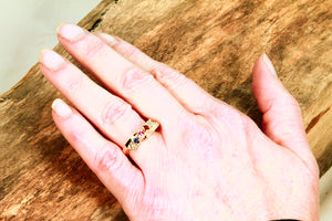 5 Stone Bypass Mothers Ring 3mm Birthstones* - MothersFamilyRings.com