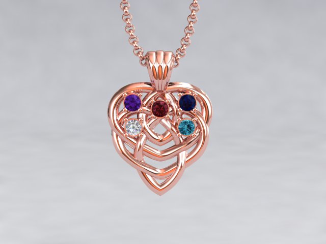 Celtic Mothers Birthstone Pendant 5 Stone* Christopher Michael Design