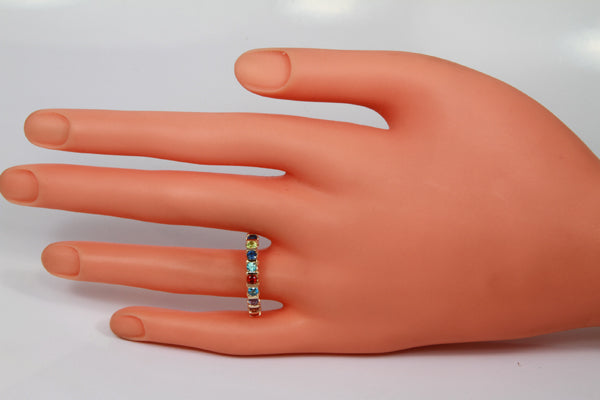 9 Stone Christopher Michael Design Mothers Ring 3mm With Heart Accent* - MothersFamilyRings.com