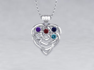 Celtic Mothers Birthstone Pendant 5 Stone* Christopher Michael Design