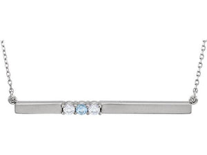 Bar Necklace for Mom 2 Stone (3 stone Pictured) - mothers family rings