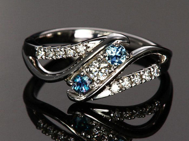 Christopher Michael Designed Twist Mothers Ring With Fine Cut Diamonds* - MothersFamilyRings.com